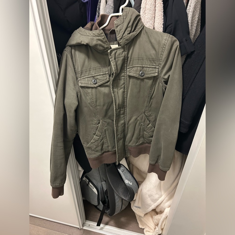TNA Khaki Hooded Military Jacket